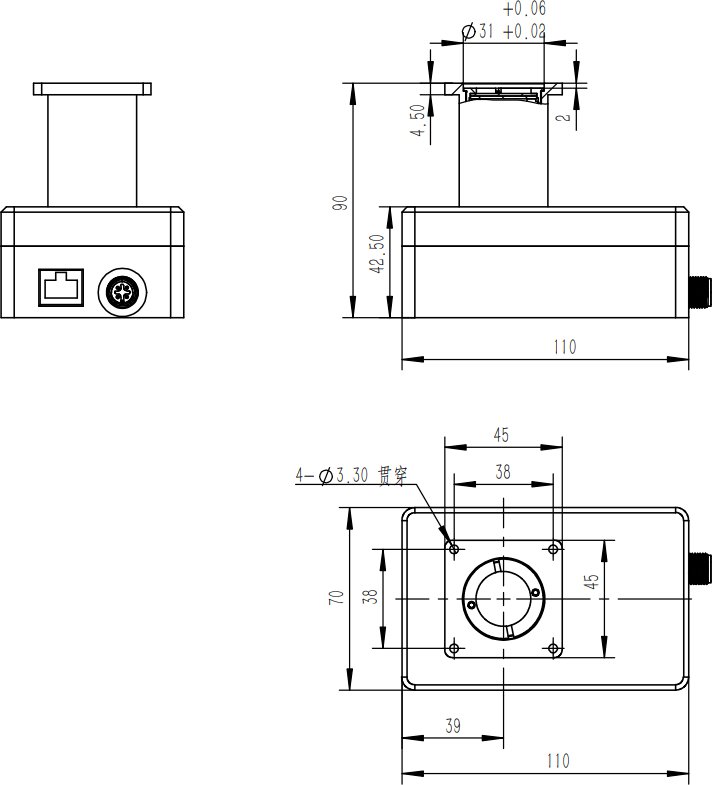 IPM-P outline and mounting dimensions (mm)